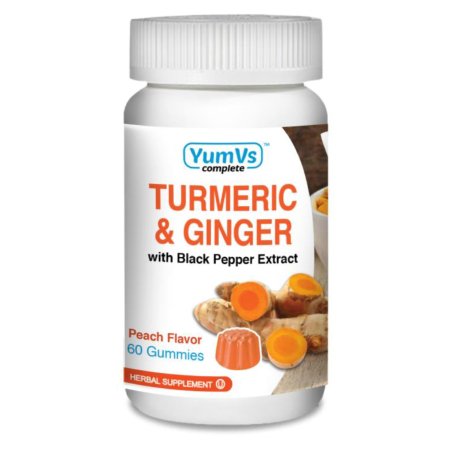 Geri-Care  9027-06-YMV Mineral Supplement YumV's Turmeric Curcumin / Ginger / Black Pepper Extract 250 mg - 12 mg - 100 mcg Strength Gummy 60 per Bottle Peach Flavor