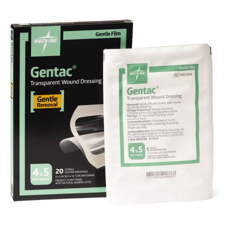 Medline  MSC1645 Transparent Wound Dressing Gentac 4 X 5 Inch 1 Tab Delivery Rectangle Sterile