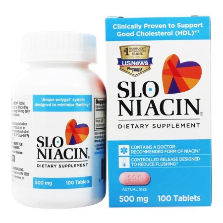 Mainpointe Pharmaceutical  71269050010 Dietary Supplement SLO-NIACIN Niacin 500 mg Strength Tablet 100 per Bottle