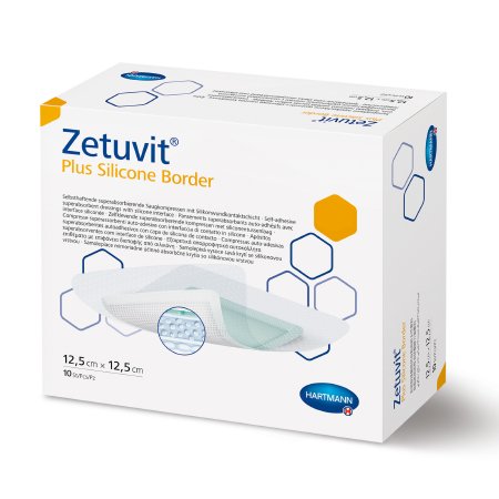 Hartmann  413119 Super Absorbent Dressing Zetuvit Plus Silicone Border 4 X 4 Inch Square