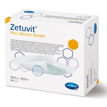 Hartmann  413123 Super Absorbent Dressing Zetuvit Plus Silicone Border 8 X 10 Inch Rectangle