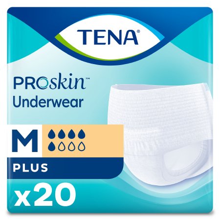 Essity HMS North America Inc 72632 Unisex Adult Absorbent Underwear TENA ProSkin Plus Pull On with Tear Away Seams Medium Disposable Moderate Absorbency