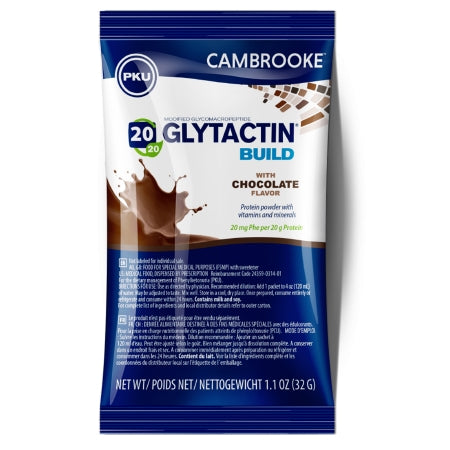 Cambrooke Therapeutics 35314 Oral Supplement Glytactin BUILD 20/20 Chocolate Flavor Powder 1.1 oz. Individual Packet