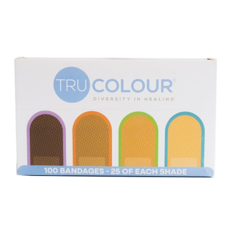 Tru-Colour Products LLC  TCB-VBX100 Adhesive Strip Tru-Colour 1 X 3 Inch Fabric Rectangle Beige / Olive / Brown / Dark Brown Sterile