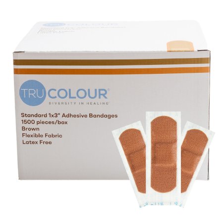 Tru-Colour Products LLC  TCB-NB1500 Adhesive Strip Tru-Colour 1 X 3 Inch Fabric Rectangle Brown Sterile