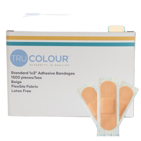 Tru-Colour Products LLC  TCB-AB1500 Adhesive Strip Tru-Colour 1 X 3 Inch Fabric Rectangle Beige Sterile