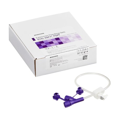 McKesson Brand 194-0121-12 Enteral Feeding Extension Set McKesson 12 Inch, Enfit, Y-Port, Right Angle Connector and Clamp, NonSterile