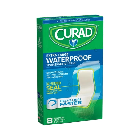 Medline  CUR5103 Adhesive Strip Curad 2.63 X 3.93 Inch Polyurethane / Film Rectangle Clear Sterile