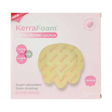 3M Systagenix/KCI  CWL1023 Foam Dressing KerraFoam Gentle Border 6-7/10 X 6-9/10 Inch With Border Film Backing Silicone Adhesive Sacral Sterile