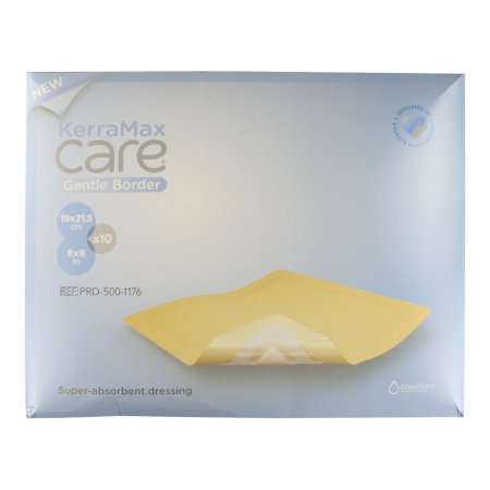 3M Systagenix/KCI  PRD500-1176 Super Absorbent Dressing KerraMax Care Gentle Border 8 X 8 Inch Square