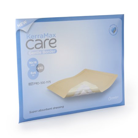 3M Systagenix/KCI  PRD500-1175 Super Absorbent Dressing KerraMax Care Gentle Border 6 X 6 Inch Square