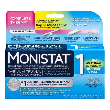 Med Tech Products  63736001230 Vaginal Antifungal Monistat 1 2% Strength Suppository 1 per Box Applicator