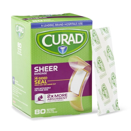 Medline  CUR02279RB Adhesive Strip Curad Sheer 3/4 X 3 Inch Plastic Rectanlge Tan Sterile