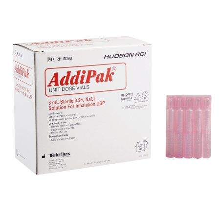 Medline  HUDRHUD39U Addipak Respiratory Therapy Solution Sodium Chloride, Preservative Free 0.9% Solution Unit Dose Vial 3 mL