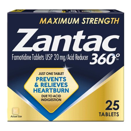 Sanofi  68142103612 Zantac Ranitidine HCl 20 mg Tablet Bottle 25 Tablets