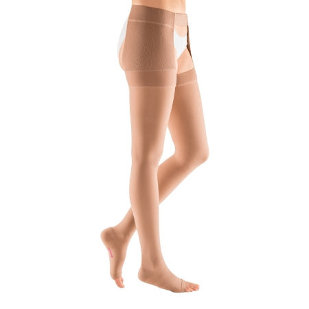 Mediusa 11703 Compression Stocking Mediven Thigh High with Waist Attachment / Right Size 3 Beige Open Toe