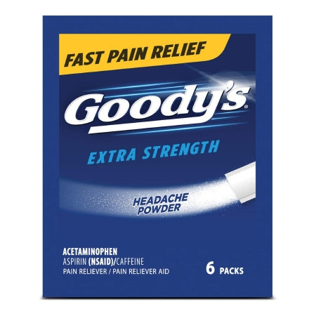 Med-Tech Products  04203711135 Pain Relief Goody's Extra Strength 260 mg - 520 mg - 32.5 mg Strength Acetaminophen / Aspirin / Caffeine Powder 6 per Box