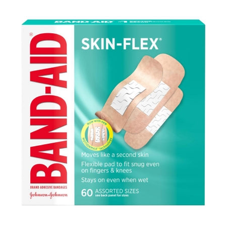 J & J Sales  38137118351 Adhesive Strip Band-AidSkin-Flex 1-1/8 X 2-3/8 Inch / 7/8 X 2-3/4 Inch / 5/8 X 2-3/4 Inch Plastic Rectangle Tan Sterile