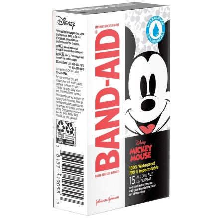 J & J Sales  38137119055 Adhesive Strip Band-Aid 3/4 X 2-1/3 Inch Plastic Rectangle Kid Design (Mickey Mouse) Sterile