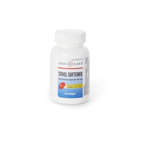 Geri-Care  401-01-GCP Stool Softener Geri-Care Softgel 100 per Bottle 100 mg Strength Docusate Sodium