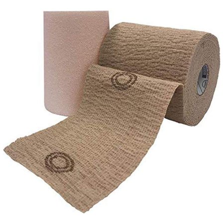 Andover Coated Products  8840UBC-TN 2 Layer Compression Bandage System CoFlex TLC Calamine with Indicators 4 Inch X 6 Yard / 4 Inch X 7 Yard Self-Adherent / Pull On Closure Tan NonSterile 20 to 30 mmHg