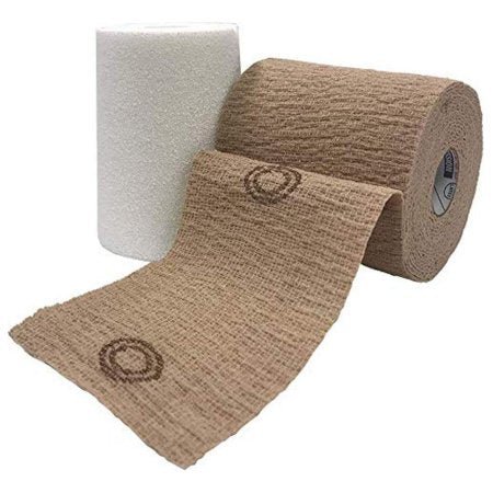 Andover Coated Products  8840UBZ-TN 2 Layer Compression Bandage System CoFlex TLC Zinc with Indicators 4 Inch X 6 Yard / 4 Inch X 7 Yard Self-Adherent / Pull On Closure Tan NonSterile 35 to 40 mmHg