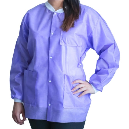 Dukal UGJ-6504-S Lab Jacket FitMe Purple Small Hip Length Disposable