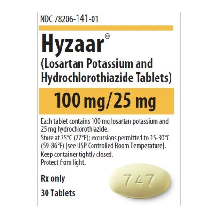 Organon USA Inc.  78206014101 HYZAAR Losartan / Hydrochlorothiazide 100 mg - 25 mg Tablet Bottle 30 Tablets