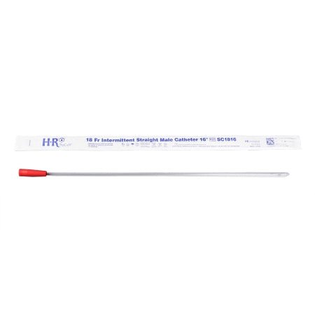 HR Pharmaceuticals  SC1816 Urethral Catheter TruCath Straight Tip Uncoated PVC 18 Fr. 16 Inch