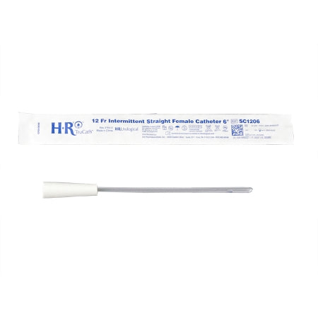 HR Pharmaceuticals  SC1206 Urethral Catheter TruCath Straight Tip Uncoated PVC 12 Fr. 6 Inch