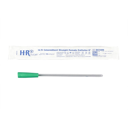 HR Pharmaceuticals  SC1406 Urethral Catheter TruCath Straight Tip Uncoated PVC 14 Fr. 7-1/2 Inch