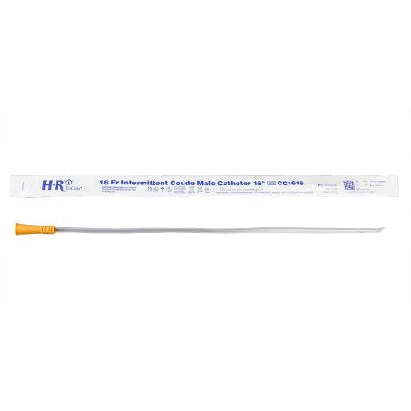 HR Pharmaceuticals  CC1616 Urethral Catheter TruCath Coude Tip Uncoated PVC 16 Fr. 16 Inch