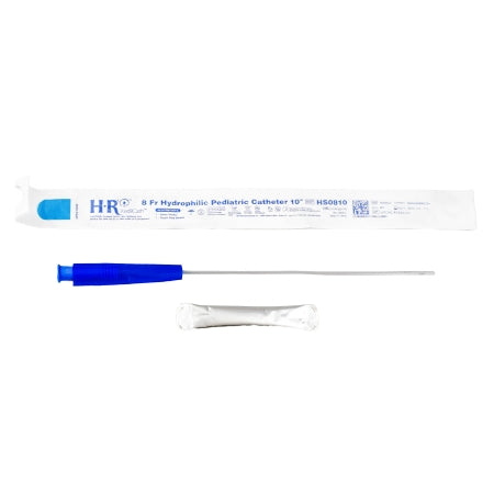 HR Pharmaceuticals  HS0810 Urethral Catheter TruCath Straight Tip Hydrophilic Coated PVC 8 Fr. 10 Inch