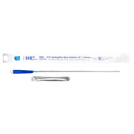 HR Pharmaceuticals  HS1216 Urethral Catheter TruCath Straight Tip Hydrophilic Coated PVC 12 Fr. 16 Inch