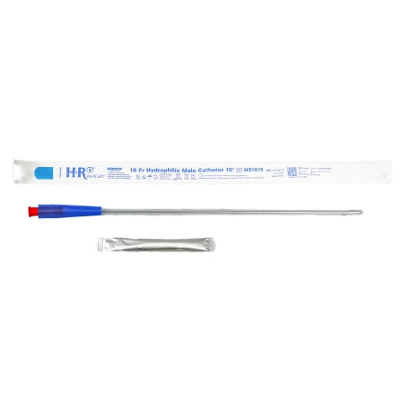 HR Pharmaceuticals  HS1816 Urethral Catheter TruCath Straight Tip Hydrophilic Coated PVC 18 Fr. 16 Inch