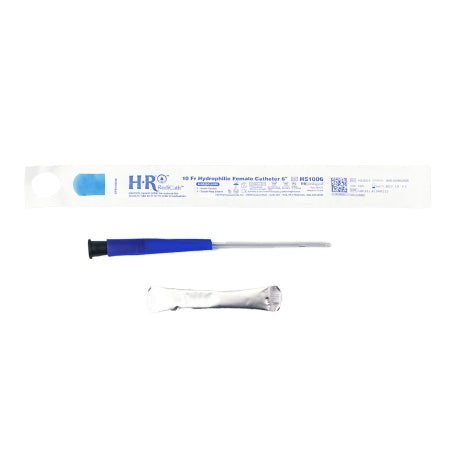 HR Pharmaceuticals  HS1006 Urethral Catheter TruCath Straight Tip Hydrophilic Coated PVC 10 Fr. 6 Inch