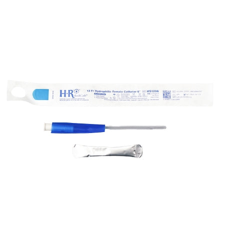 HR Pharmaceuticals  HS1206 Urethral Catheter TruCath Straight Tip Hydrophilic Coated PVC 12 Fr. 6 Inch