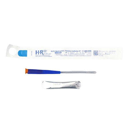 HR Pharmaceuticals  HS1606 Urethral Catheter TruCath Straight Tip Hydrophilic Coated PVC 16 Fr. 6 Inch