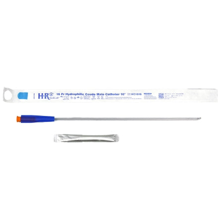 HR Pharmaceuticals  HC1616 Urethral Catheter TruCath Coude Tip Hydrophilic Coated PVC 16 Fr. 16 Inch