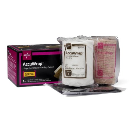 Medline  MSC7800 2 Layer Compression Bandage System AccuWrap 4 Inch X 4.4 Yard / 4 Inch X 6 Yard Full Leg NonSterile 30 to 40 mmHg