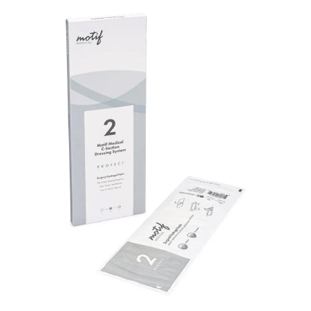 Motif Medical  DAB00002-01 C-Section Dressing System Motif Step 2 Protect Gel 1.2 X 6.7 Inch / Film 1.2 X 8 Inch Rectangle Sterile