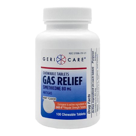 Geri-Care  791-01-GCP Gas Relief 80 mg Strength Chewable Tablet 100 per Bottle