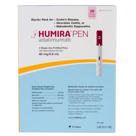 AbbVie Inc  00074012403 Humira Adalimumab 80 mg / 0.8 mL Injection Prefilled Auto-Injector 3 Doses