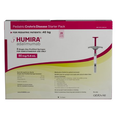 AbbVie Inc  00074254003 Humira Adalimumab 80 mg / 0.8 mL Injection Prefilled Syringe 3 Doses