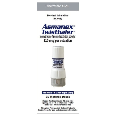 Organon USA Inc.  78206011501 Asmanex Twisthaler Mometasone Furoate 110 mcg Powder Metered-Dose Inhaler 30 Doses