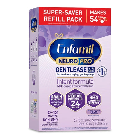 Mead Johnson 792003 Infant Formula Enfamil NeuroPro Gentlease Non-GMO 15.2 oz. Box Powder Milk-Based Crying / Spitup