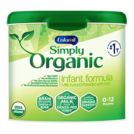 Mead Johnson 413101 Infant Formula Enfamil Simply Organic 19.5 oz. Canister Powder Milk-Based