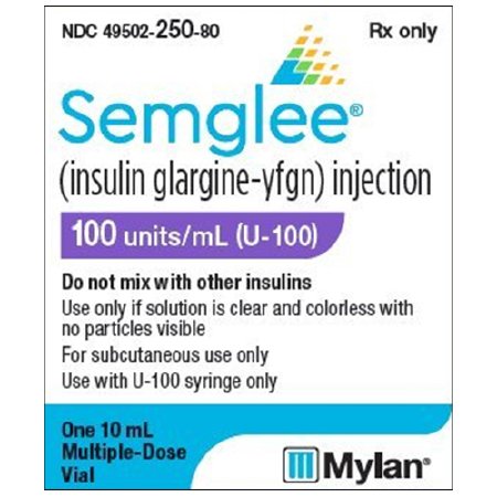 Mylan Specialty LP Brande  49502025080 Semglee Insulin Glargine-yfgn 100 U / mL Injection Multiple-Dose Vial 10 mL