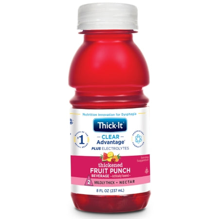 Kent Precision Foods B100-L9044 Thickened Beverage Thick-It Clear Advantage Plus Electrolytes 8 oz. Bottle Fruit Punch Flavor Liquid IDDSI Level 2 Mildly Thick