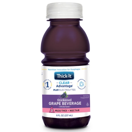 Kent Precision Foods B102-L9044 Thickened Beverage Thick-It Clear Advantage Plus Electrolytes 8 oz. Bottle Grape Flavor Liquid IDDSI Level 2 Mildly Thick